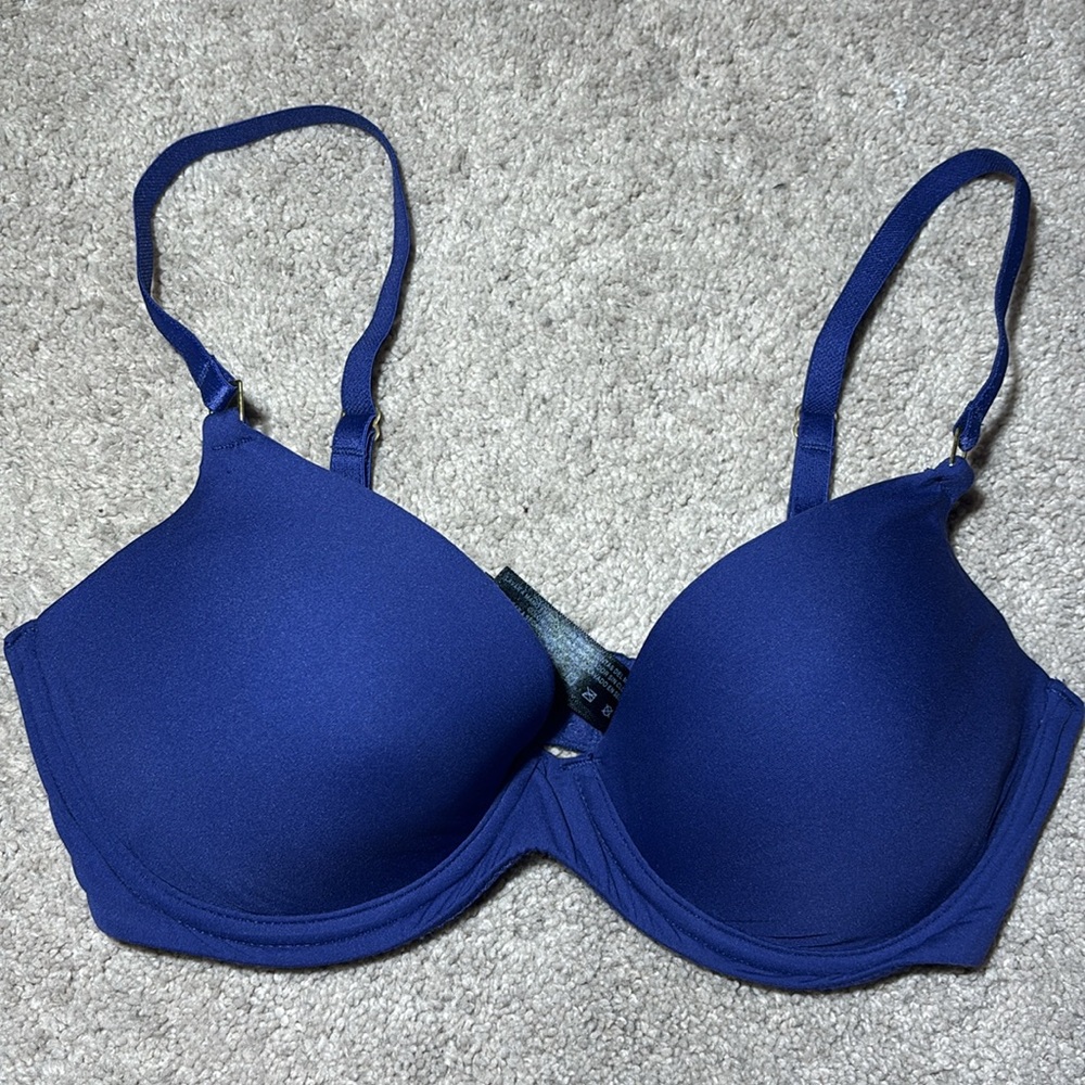 Natori 32 C Blue Full Coverage Bra with Underwire Support T shirt bra soft comfy